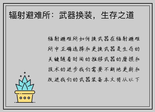 辐射避难所：武器换装，生存之道